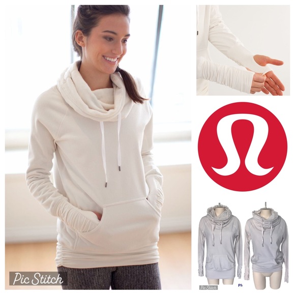 lululemon athletica Tops - Lululemon Don't Hurry Be Happy Pullover Polar Cream Fleece Sweater Cozy Warm
